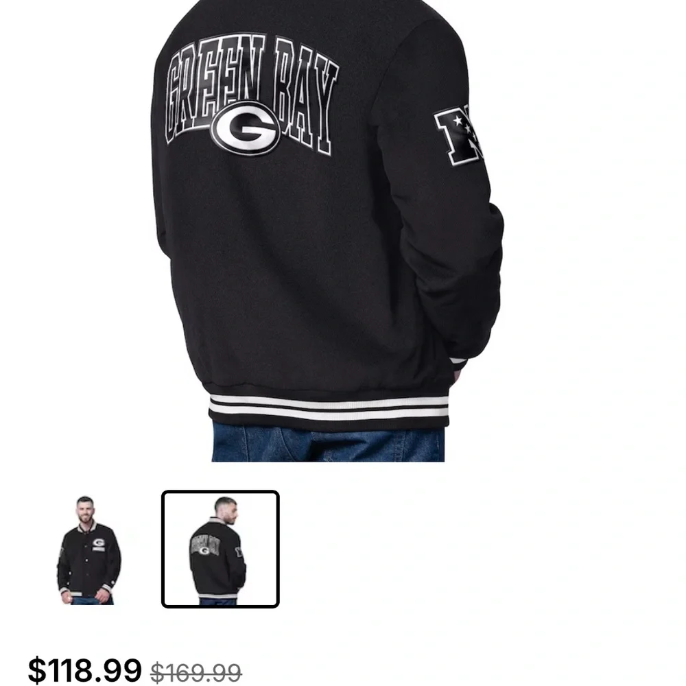 Men's Green Bay Packers Starter Black Blackout Corduroy Full-Snap Varsity Jacket